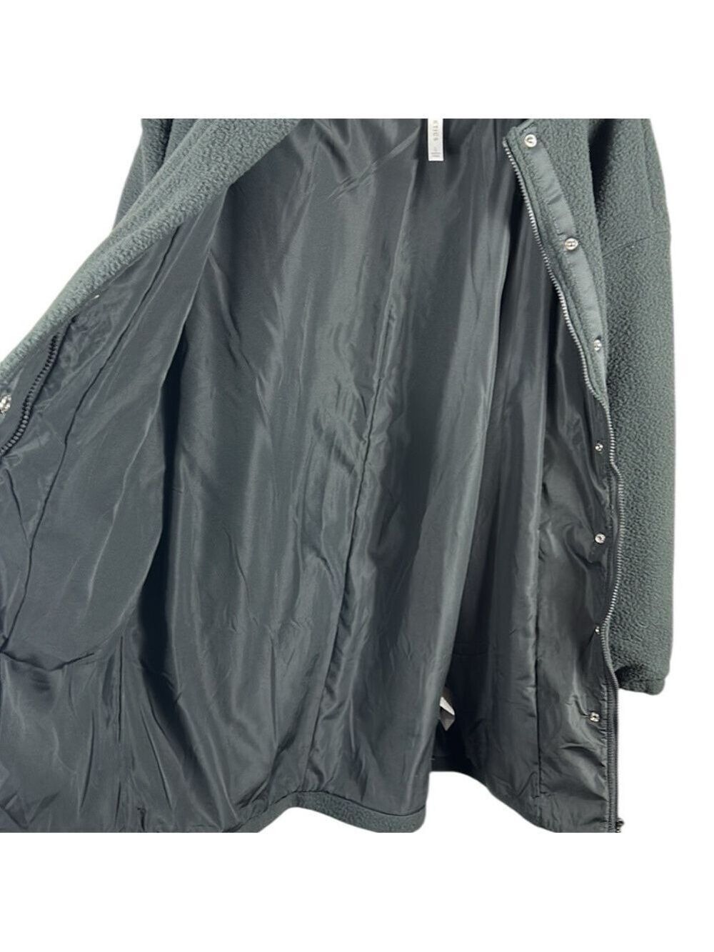 Fabletics Lennon Collarless Fleece Coat in Castle Rock Size L - Picture 5 of 9